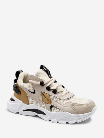 Mesh Breathable Colorblock Thick Bottom Sneakers