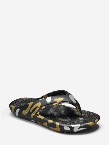 Metallic Color Spliced Summer Flip Flops