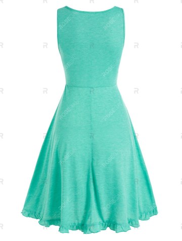 Mock Button Mini A Line Dress