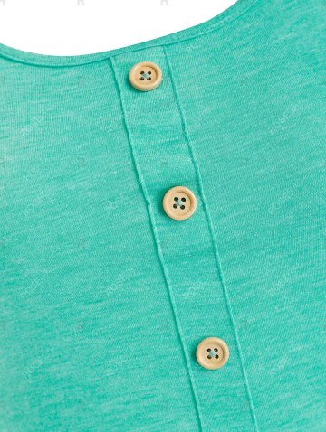 Mock Button Mini A Line Dress