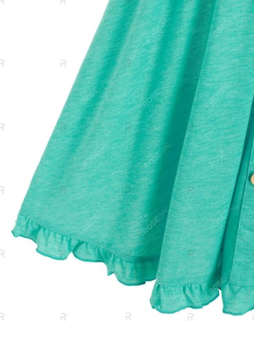 Mock Button Mini A Line Dress