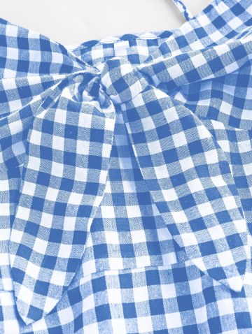 Olivia Messler X Plaid Tied Cami Mini Dress