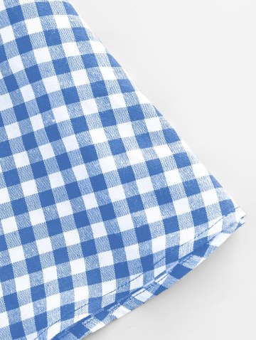 Olivia Messler X Plaid Tied Cami Mini Dress