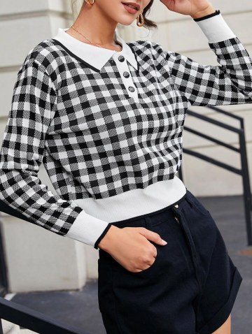 Plaid Collared Sweater