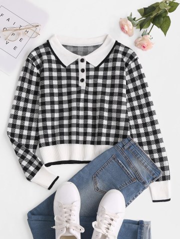 Plaid Collared Sweater