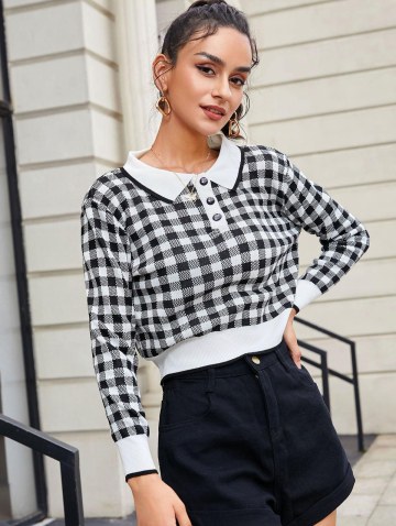 Plaid Collared Sweater