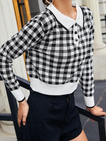 Plaid Collared Sweater