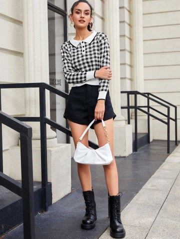 Plaid Collared Sweater