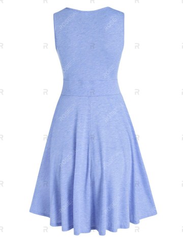 Pleated Flare Sleeveless Dress