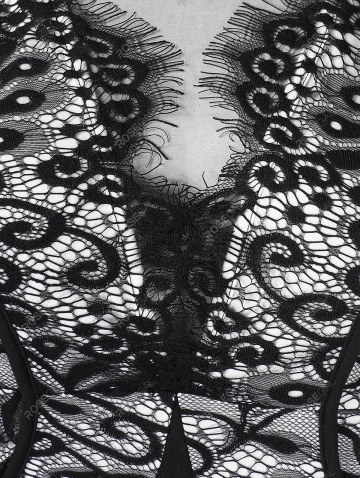 Plus Size Plunging Neckline Lace Insert Dress