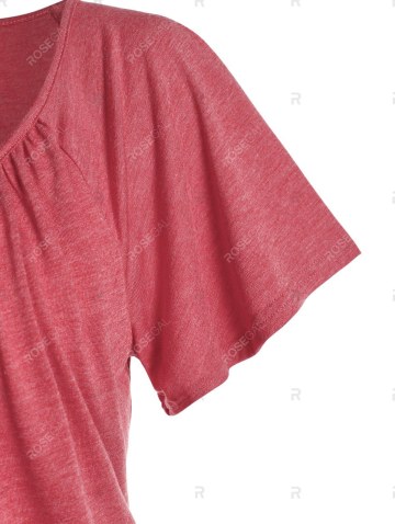 Raglan Sleeve Overlay Heathered T-shirt