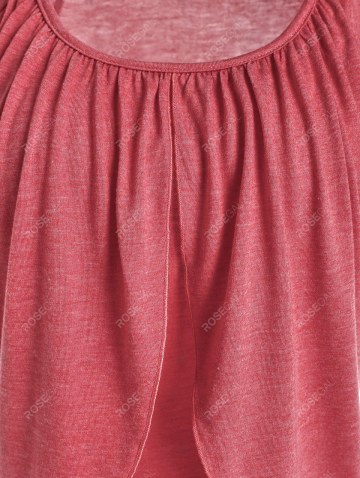 Raglan Sleeve Overlay Heathered T-shirt