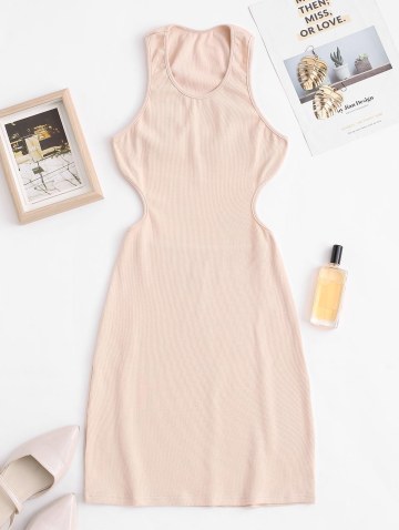 Rib-knit Cutout Slinky Racerback Tank Dress