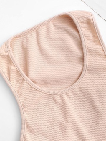 Rib-knit Cutout Slinky Racerback Tank Dress