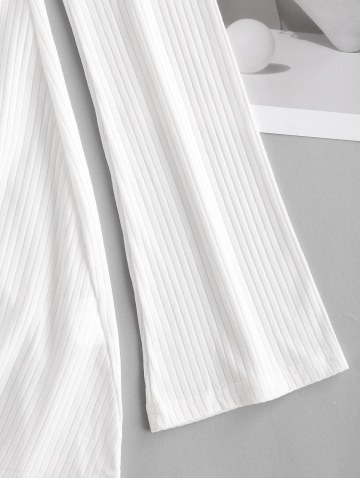 Ribbed Off Shoulder Cinched Front Dress