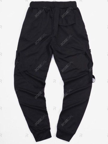Ribbon Pockets Long Drawstring Sport Cargo Pants