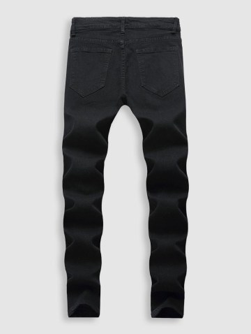 Ripped Casual Zipper Button Jeans