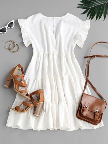 Ruffle Armhole Tiered Mini Dress