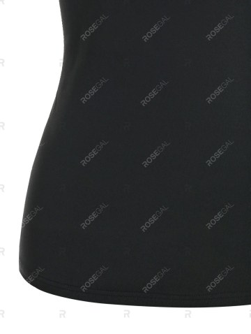 Skew Neck Cut Out Plain T-shirt