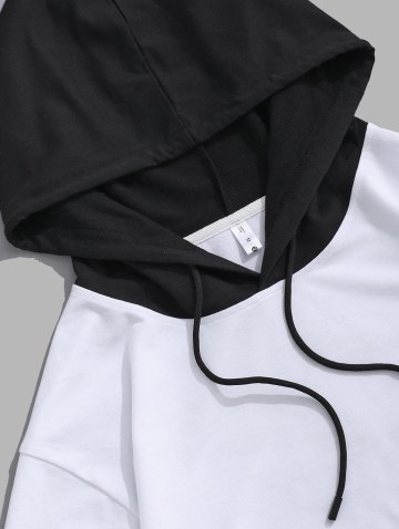 Skull Pattern Colorblock Hoodie