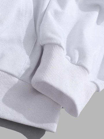 Skull Pattern Colorblock Hoodie