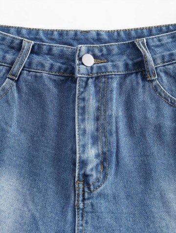 Slit Cut Off Denim Shorts