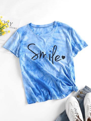 Smile Heart Tie Dye T Shirt