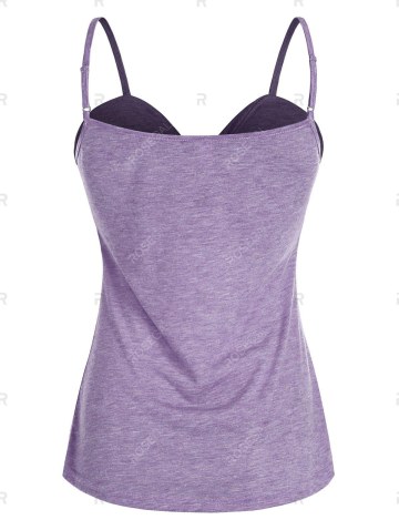 Spaghetti Strap Front Twist Heathered Tank Top