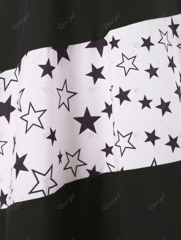 Stars Print Cut Out Vintage Dress