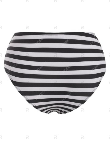 Striped Peplum High Waisted Tankini Swimwear