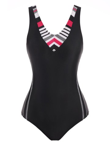 Striped Racerback Cutout One-piece Swimsuit