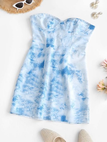 Tie Dye Bustier Tube Dress