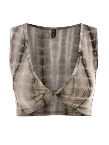 Tie Dye Twist Crop Plunge Tank Top