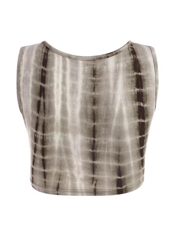 Tie Dye Twist Crop Plunge Tank Top