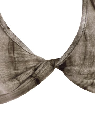 Tie Dye Twist Crop Plunge Tank Top