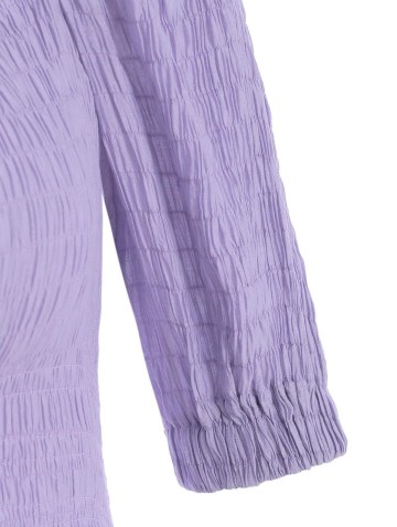 Tie Front Pleated Smocked Puff Sleeve Milkmaid Blouse