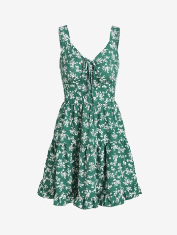 Tiny Flower Printed Flounce Tiered Dress