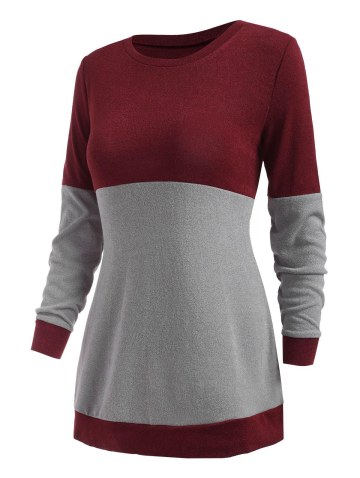 Two Tone Bicolor Tunic Knitwear