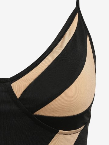 Two Tone Cupped Crop Cami Top