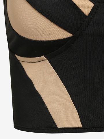 Two Tone Cupped Crop Cami Top