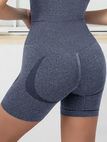 Wideband Waist Scrunch Butt Knitted Sports Yoga Shorts