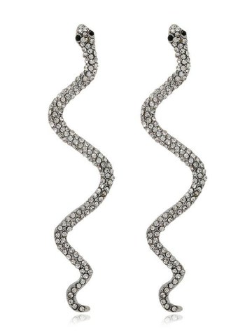 Winding Snake Diamante Stud Earrings